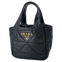 プラダ トートバッグ ロゴ ステッチ レザー 1BG451 PRADA バッグ ハンドバッグ 黒 【安心保証】 【中古】 プラダ バッグ プラダ レディース PRADA BAG 中古