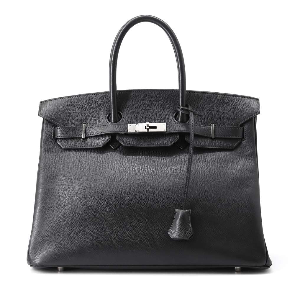 エルメス バーキン35 ブラック/シルバー金具 ヴォーエプソン □H刻印 HERMES Birkin ハンドバッグ 黒 【安心保証】 【中古】 エルメス バーキン エルメス バッグ エルメス レディース HERMES Birkin HERMES BAG 中古