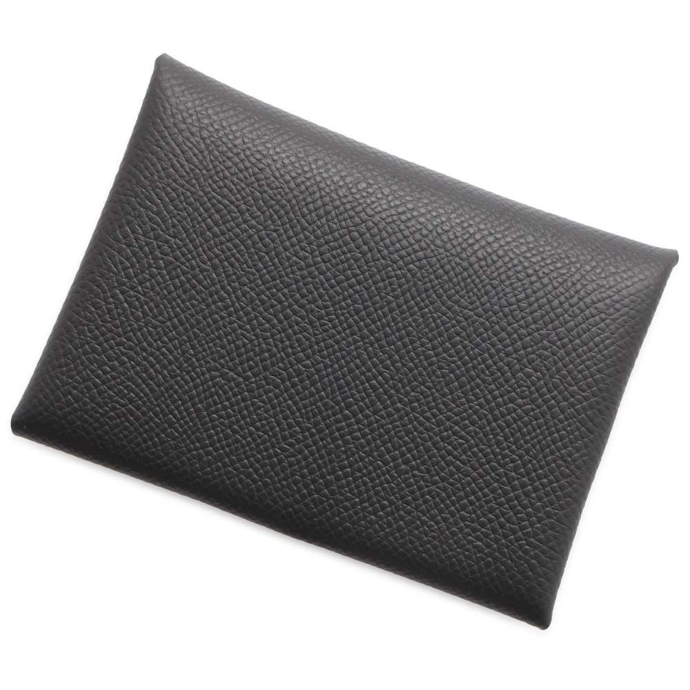 エルメス コインケース カルヴィ デュオ ブラック/シルバー金具 ヴォーエプソン W刻印 財布 黒 エルメス 財布 エルメス 小銭入れ HERMES WALLETのサムネイル