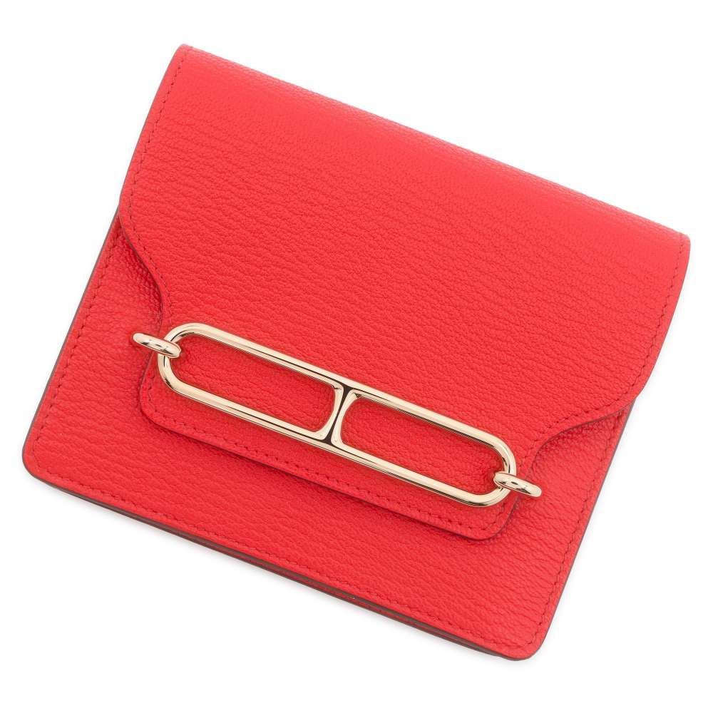 エルメス 財布 ルリ スリム ルージュトマト/ゴールド金具 シェブルミゾル B刻印 HERMES 財布 【中古】 エルメス 財布 エルメス レディース HERMES WALLETのサムネイル