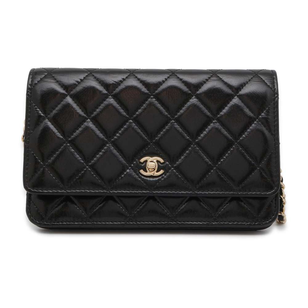 シャネル チェーンウォレット マトラッセ レザー CHANEL 財布 ポシェット 黒   シャネル 財布 シャネル レディース CHANEL WALLET