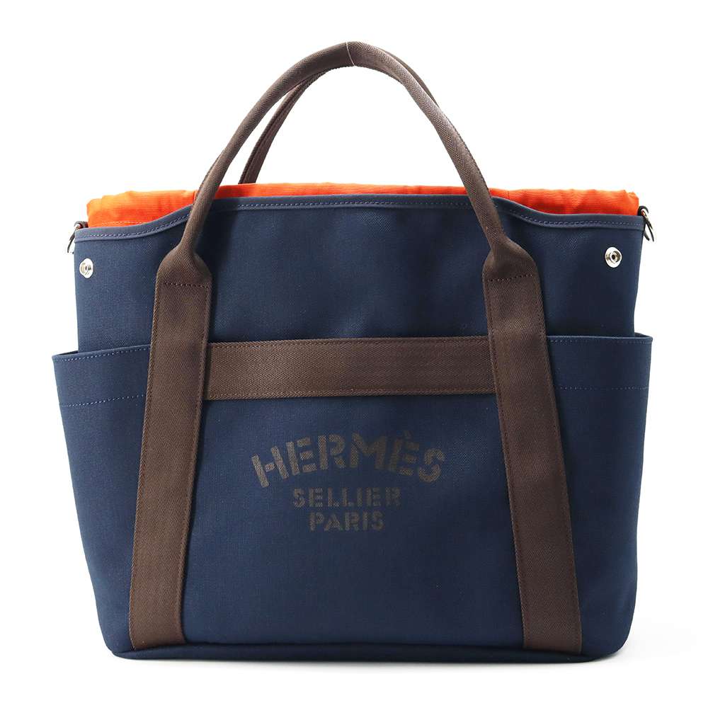 エルメス サックドパンサージュ グルーム SAC DE PANSAGE GROOM ネイビー/フー D刻印 2way 【中古】 エルメス バッグ エルメス HERMES BAG