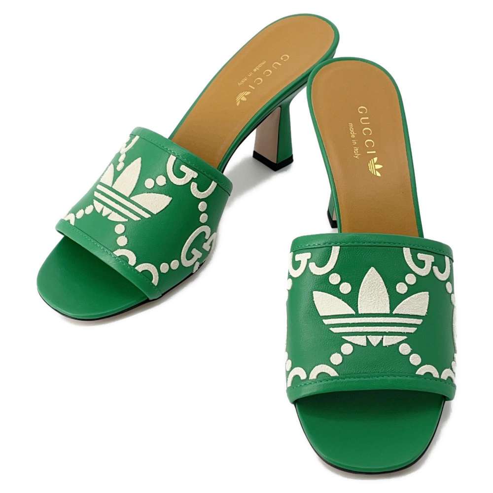 グッチ サンダル アディダス コラボ GG ロゴ スライド レディースサイズ38 722445 GUCCI Adidas 靴 白 【中古】 グッチ サンダル グッチ レディース GUCCI 中古