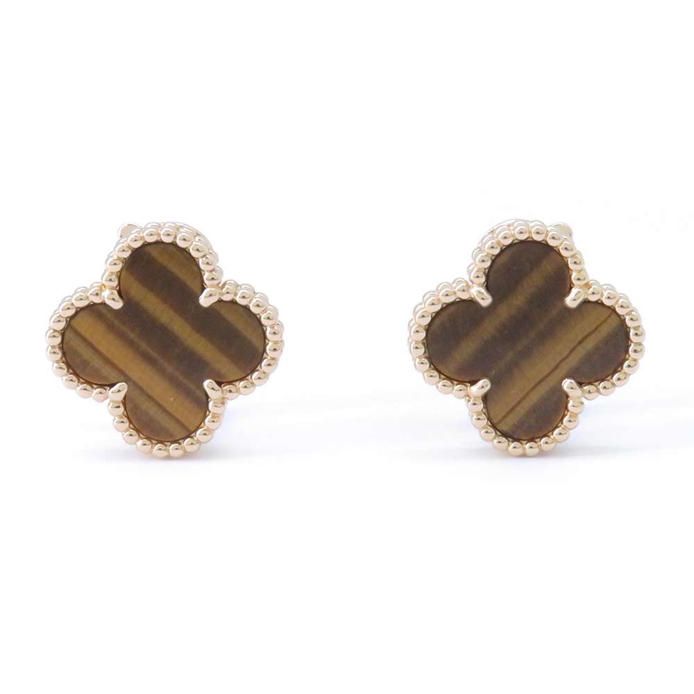 ヴァンクリーフ&アーペル ピアス ヴィンテージ アルハンブラ イヤリング タイガーアイ K18YG VCARD40500 【安心保証】 【中古】 ヴァンクリーフ&アーペル アルハンブラ タイガーアイ Van Cleef & Arpels ヴァンクリ 中古のサムネイル