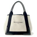 バレンシアガ トートバッグ ネイビーカバス S ポーチ付 339933 BALENCIAGA スモールサイズ カバ 黒 白 【安心保証】 【中古】 バレンシ..