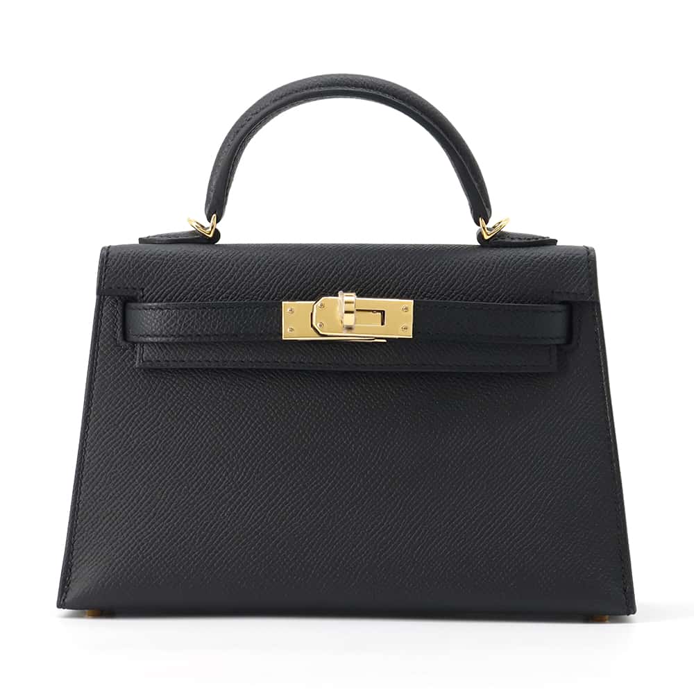 エルメス ハンドバッグ ミニケリードゥ 外縫い ブラック/ゴールド金具 ヴォーエプソン W刻印 黒 【中古】 エルメス バッグ エルメス レディース 2wayショルダー HERMES BAGのサムネイル