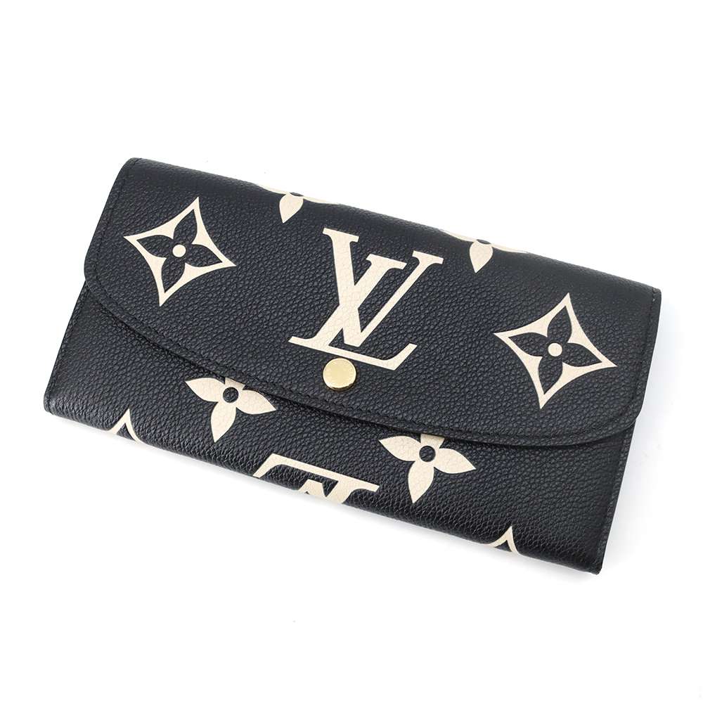 ルイヴィトン 長財布 モノグラム・アンプラント ポルトフォイユ・エミリー M83138 LOUIS VUITTON 黒 ブラック バイカラー ルイ・ヴィトン モノグラム 財布 レディース LOUIS VUITTON WALLET 新品