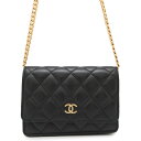 シャネル チェーンウォレット マトラッセ フェイクパール ミニ ラムスキン AP2932 CHANEL 黒 【安心保証】 【中古】 シャネル 財布 シャネル ショルダーバッグ CHANEL WALLET