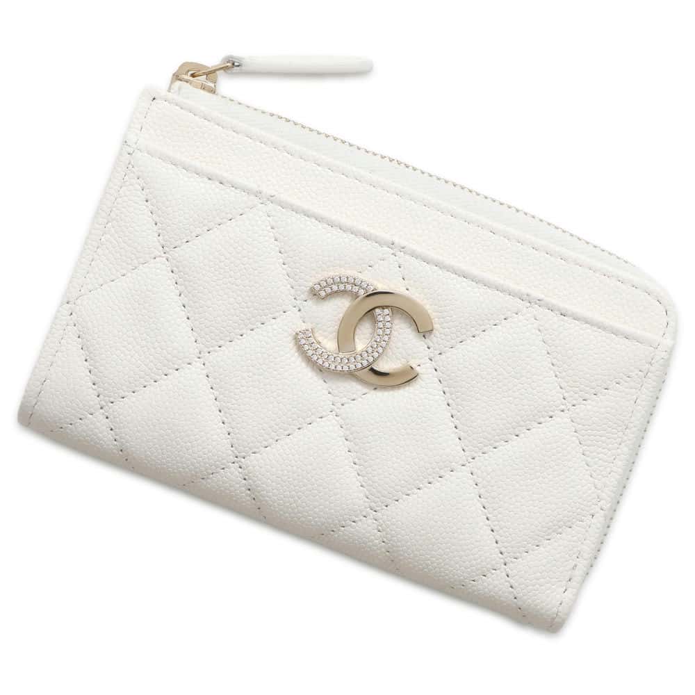 シャネル コインケース マトラッセ フラグメントケース キャビアスキン AP4180 CHANEL 白 シャネル カードケース シャネル 財布 CHANEL WALLETのサムネイル