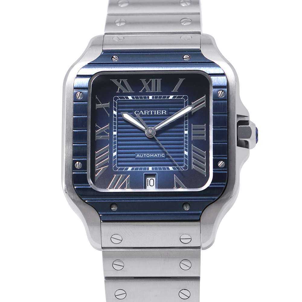 カルティエ サントス ドゥ カルティエ ウォッチ WSSA0048 Cartier 腕時計 ブルー文字盤 【安心保証】 【中古】 カルティエ サントス ドゥ カルティエ Cartier カルティエ 中古