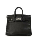 エルメス バーキン25 ブラック/シルバー金具 リザード □M刻印 HERMES Birkin ハンドバッグ 【安心保証】 【中古】 エルメス バーキン エルメ...