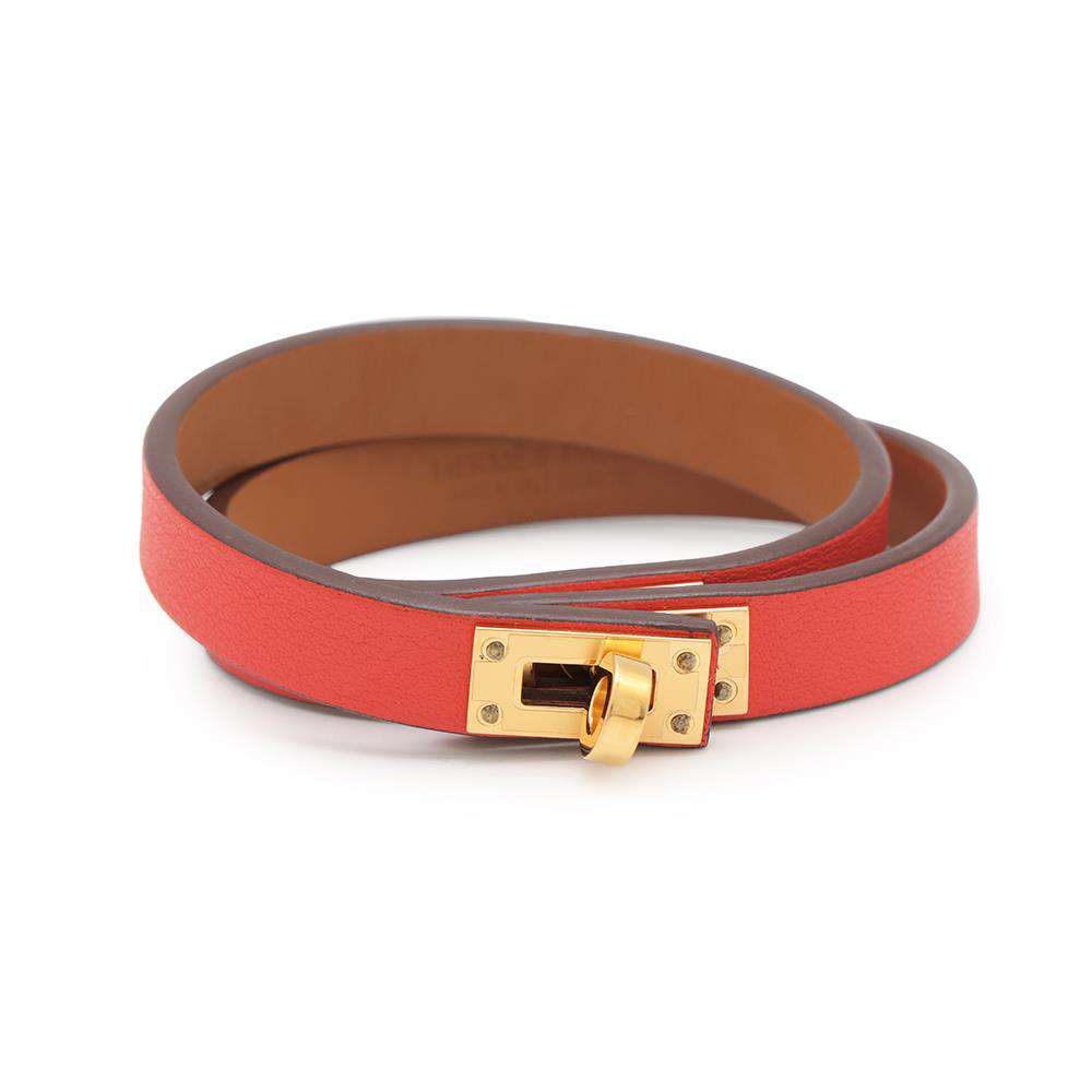 エルメス ブレスレット ケリー・ドゥブルトゥール ローズテキサス/ゴールド/ゴールド金具 スイフト サイズT2 W刻印 【安心保証】 【中古】 エルメス ブレスレット エルメス HERMES 中古のサムネイル