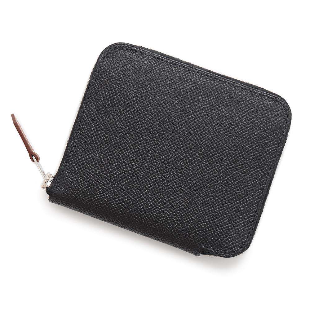 エルメス コインケース アザップコンパクト シルクイン ブラック/シルバー金具 エプソン W刻印 エルメス コインケース アザップコンパクト HERMES WALLETのサムネイル