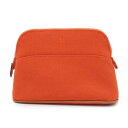 エルメス ポーチ ボリードポーチ ミニ オランジュ・フー/シルバー金具 キャンバス HERMES 【中古】 エルメス ポーチ エルメス HERMES