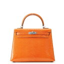 エルメス ハンドバッグ ケリー25 外縫い オレンジ/ルテニウム金具 リザード □J刻印 HERMES 2wayショルダー 【安心保証】 【中古】 エルメス ケリー エルメス バッグ エルメス レディース HERMES Kelly HERMES BAG(4)