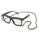 シャネル メガネ レクタングル シェイプ ブルーライトカット アイウェア A71627 CHANEL チェーン 【中古】 シャネル アイウェア シャネル レディ...