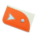 エルメス カードケース ポワソン オレンジミニアン/ヴェールフィズ/シルバー金具 シェブルミゾル B刻印 【中古】 エルメス カードケース エルメス HERME...
