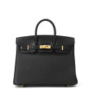 エルメス バーキン25 タッチ ブラック/ゴールド金具 トゴ/アリゲーターマット W刻印 HERMES Birkin ハンドバッグ 黒 【安心保証】 【中古】 ...