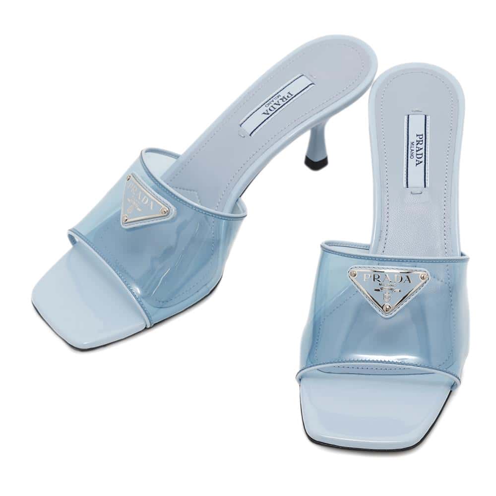 サンダル・ミュール PRADA Light blue leather slippers (1XX355FD005130 F0076) 楽天市場】プラダ サンダル(カラーブルー)(サンダル
