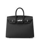 エルメス バーキン25 セリエ ブラック/シルバー金具 エプソン U刻印 HERMES Birkin ハンドバッグ 黒 【安心保証】 【中古】 エルメス バーキ...
