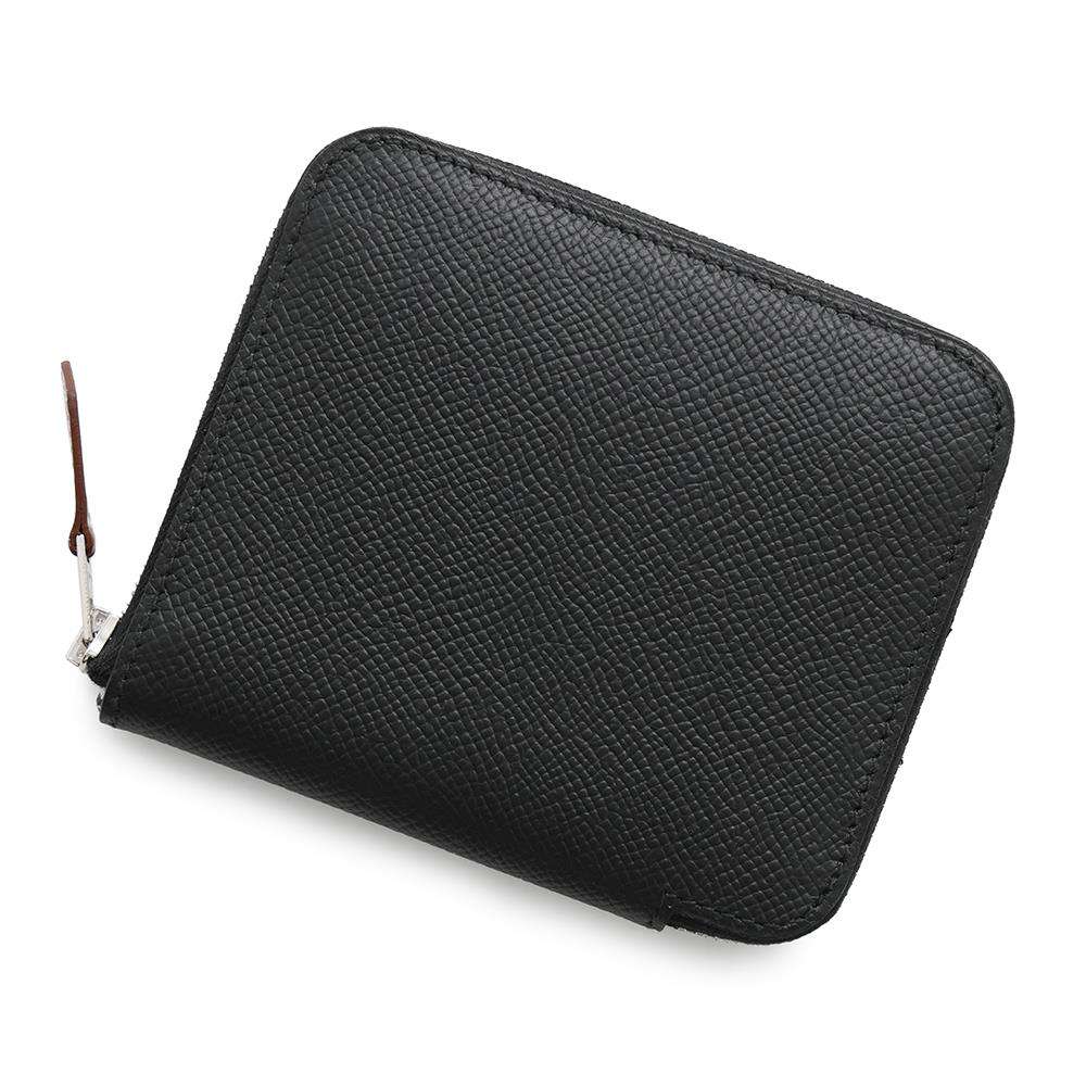 エルメス コインケース アザップコンパクト シルクイン ブラック/シルバー金具 エプソン B刻印 エルメス コインケース HERMES WALLETのサムネイル