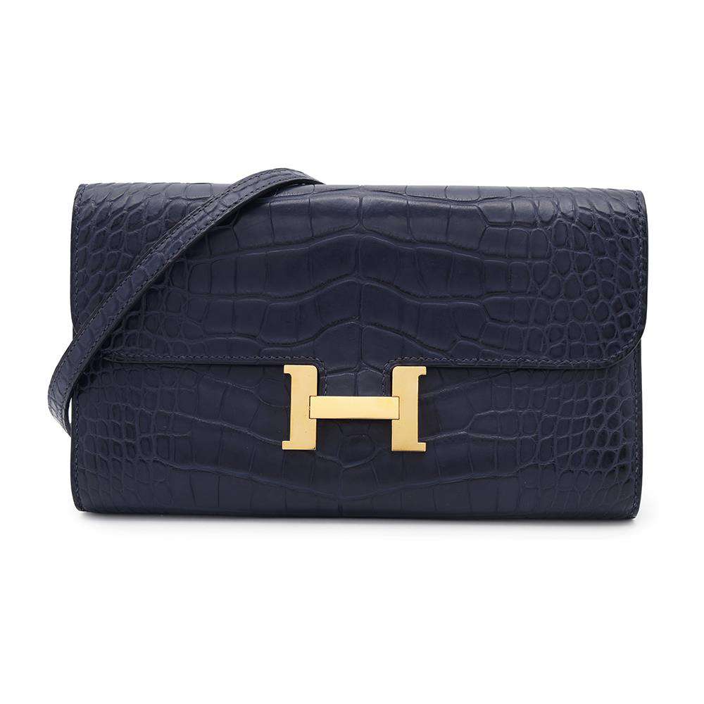 HERMES - ほぼ新品・ブルーゼリージュ・コンスタンスロング・長