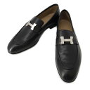 エルメス モカシン パリ ブラック/シルバー金具 レザー メンズサイズ42 HERMES 靴 黒 【中古】 エルメス 靴 エルメス メンズ HERMES SHO...