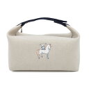 エルメス ポーチ ブリッド・ア・ブラックGM カブリオル グリスペール/シルバー金具 キャンバス HERMES 【中古】 エルメス ポーチ エルメス 小物入れ ...