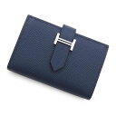 エルメス カードケース ベアン ミニ 小銭入れ付き ブルーネイビー/シルバー金具 エプソン K刻印 HERMES 名刺入れ コインケース 【中古】 エルメス カ...