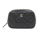 シャネル ポーチ ココマーク マトラッセ コスメポーチ キャビアスキン A80909 CHANEL 小物入れ 化粧ポーチ 黒 【中古】 シャネル 小物入れ シャ...