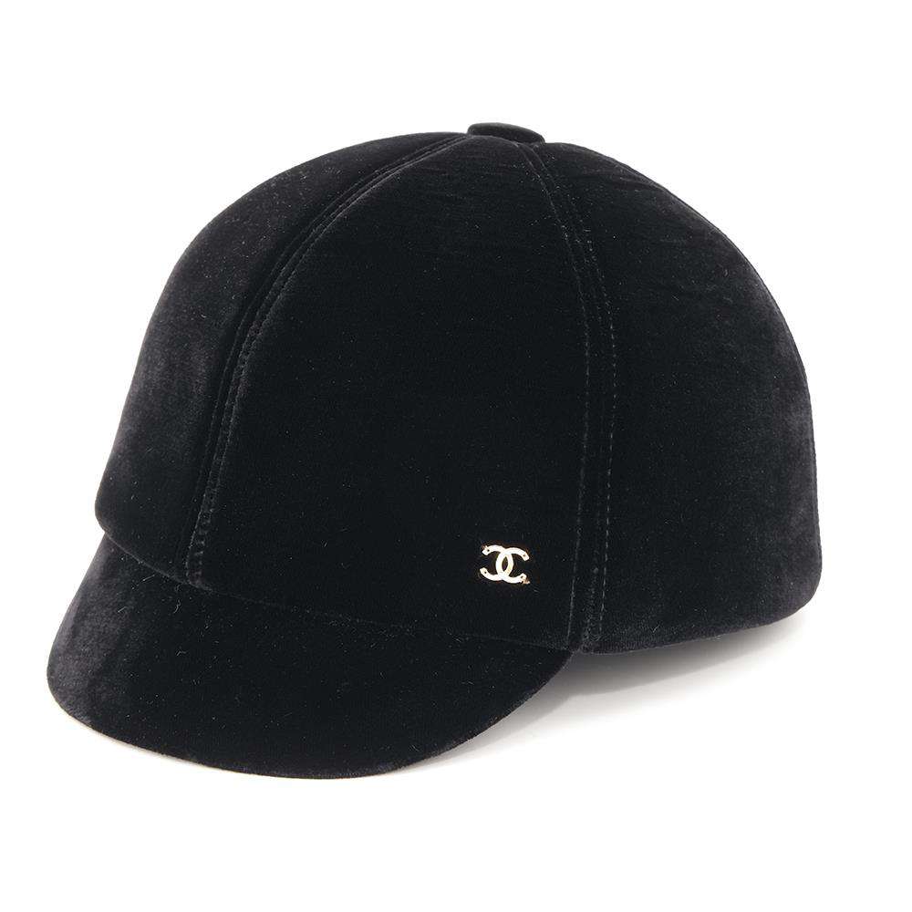 シャネル キャスケット ベロア ココマーク サイズL CHANEL 帽子 黒 【安心保証】 【中古】 シャネル キャスケット シャネル レディース CHANEL