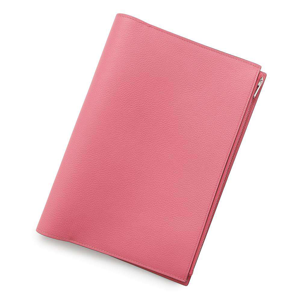 エルメス ノートカバー EAジップ ローズアザレ/シルバー金具 エバーカラー B刻印 HERMES Eazip 【安心保証】 【中古】 エルメス ノートカバー エルメス レディース HERMES