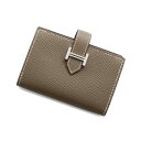 エルメス カードケース ベアン ミニ 小銭入れ付き エトゥープ/シルバー金具 エプソン W刻印 HERMES 名刺入れ コインケース 【中古】 エルメス カード...