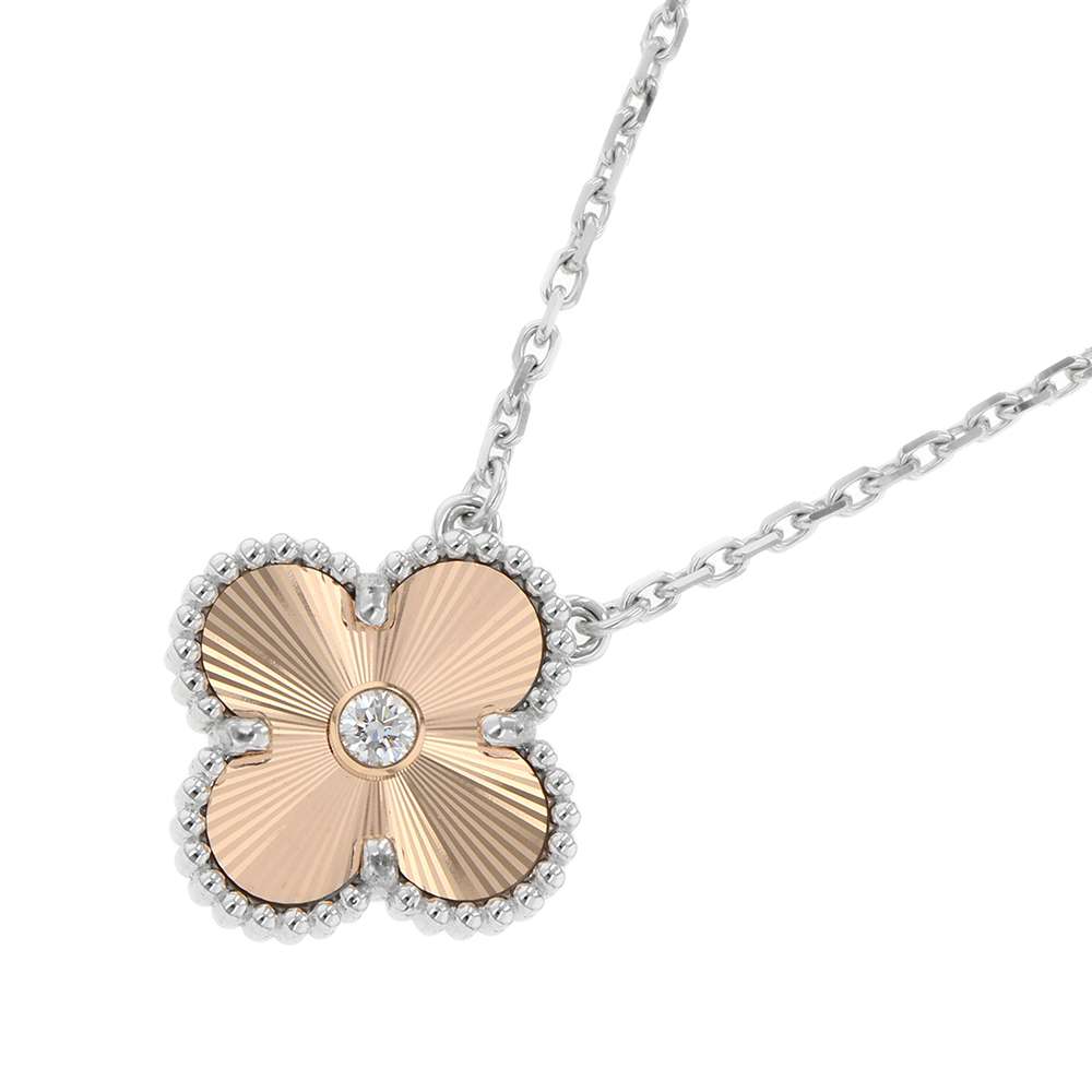 ヴァンクリーフ&アーペル ネックレス ヴィンテージ アルハンブラ ギヨシェ ダイヤ 1P K18WG/K18PG VCARPNTH00 2024年ホリデー限定 ヴァンクリーフ&アーペル アルハンブラ ダイヤモンド Van Cleef & Arpels ホワイトゴールド ピンクゴールド 新品のサムネイル