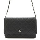 シャネル チェーンウォレット マトラッセ ココマーク キャビアスキン A33814 CHANEL 財布 黒 【安心保証】 【中古】 シャネル チェーンウォレット...