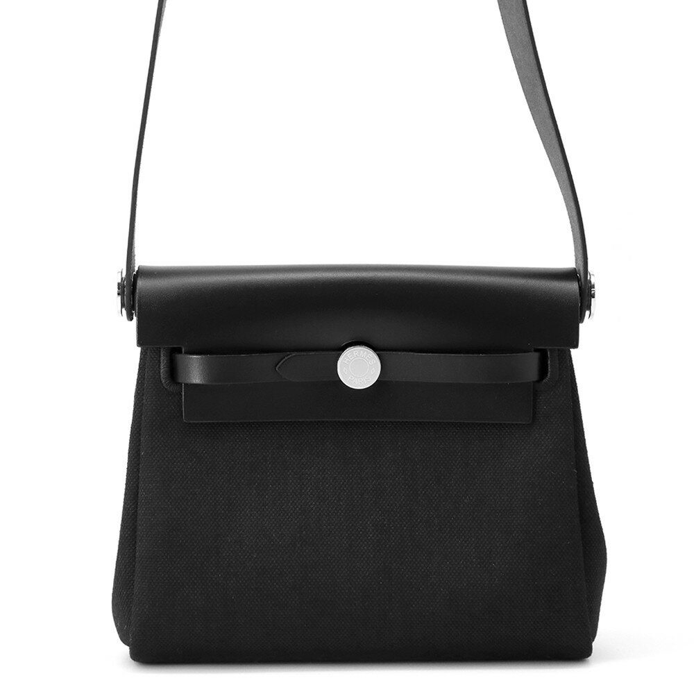エルメス ショルダーバッグ エールバッグジップ ミニ ブラック/シルバー金具 トワルミリタリー/ヴァッシュハンター W刻印 黒 エルメス エールバッグ HERMES BAGのサムネイル