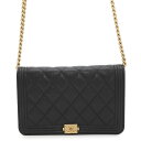 シャネル チェーンウォレット ボーイシャネル マトラッセ ココマーク キャビアスキン AP1117 CHANEL 財布 黒 【安心保証】 【中古】 シャネル 財...