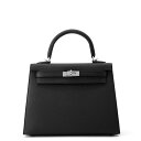 エルメス ハンドバッグ ケリー25 外縫い ブラック/シルバー金具 エプソン W刻印 2wayショルダー 黒 【中古】 エルメス ケリー エルメス バッグ エル...