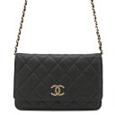 シャネル チェーンウォレット マトラッセ ココマーク キャビアスキン AP3516 CHANEL 財布 黒 【安心保証】 【中古】 シャネル チェーンウォレット 財布 レディース CHANEL WALLET