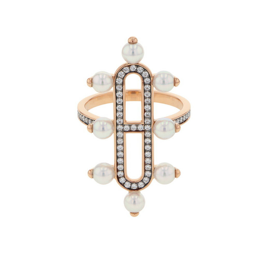 エルメス リング エルメス・シャンドラ MM ダイヤモンド パール 8P K18PGピンクゴールド サイズ56 HERMES 指輪 【安心保証】 【中古】 エルメス シャンドラ ダイヤモンド パール あこや真珠 アコヤ真珠 HERMES 中古のサムネイル