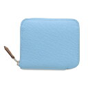 エルメス コインケース アザップコンパクト シルクイン セレステ/シルバー金具 エプソン B刻印 財布 【中古】 エルメス 財布 エルメス 小銭入れ HERMES WALLET