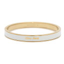ミュウミュウ ブレスレット ロゴ バングル サイズM 5JB408 MIUMIU アクセサリー 白 【安心保証】 【中古】 ミュウミュウ ブレスレット レディー...