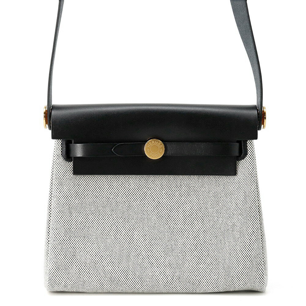 エルメス ショルダーバッグ エールバッグジップ ミニ ブラック/エクリュ/シルバー金具 トワルミリタリー/ヴァッシュハンター K刻印 黒 エルメス バッグ エルメス エールバッグ HERMES BAGのサムネイル