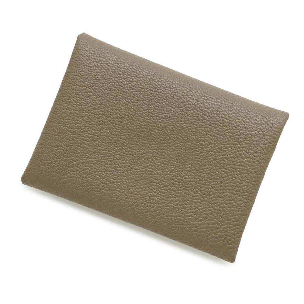 エルメス カードケース カルヴィ デュオ エトゥープ シェブルミゾル W刻印 HERMES 名刺入れ シェーブル..