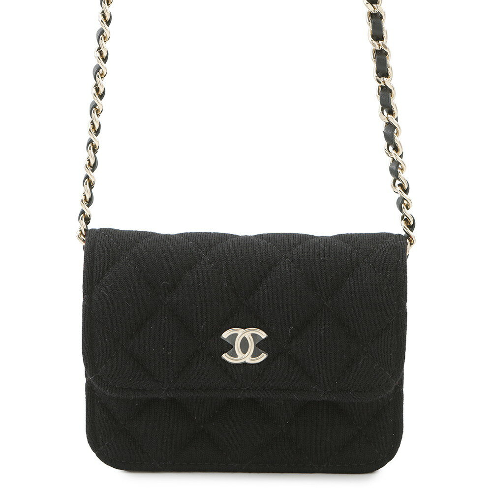シャネル チェーンショルダーバッグ ココマーク マトラッセ ジャージ CHANEL ノベルティ 黒 【中古】 シャネル バッグ CHANEL BAG