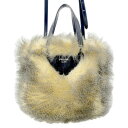 プラダ トートバッグ トライアングルロゴ フェイクファー 1BG406 PRADA 2way 【安心保証】 【中古】 プラダ バッグ PRADA BAG