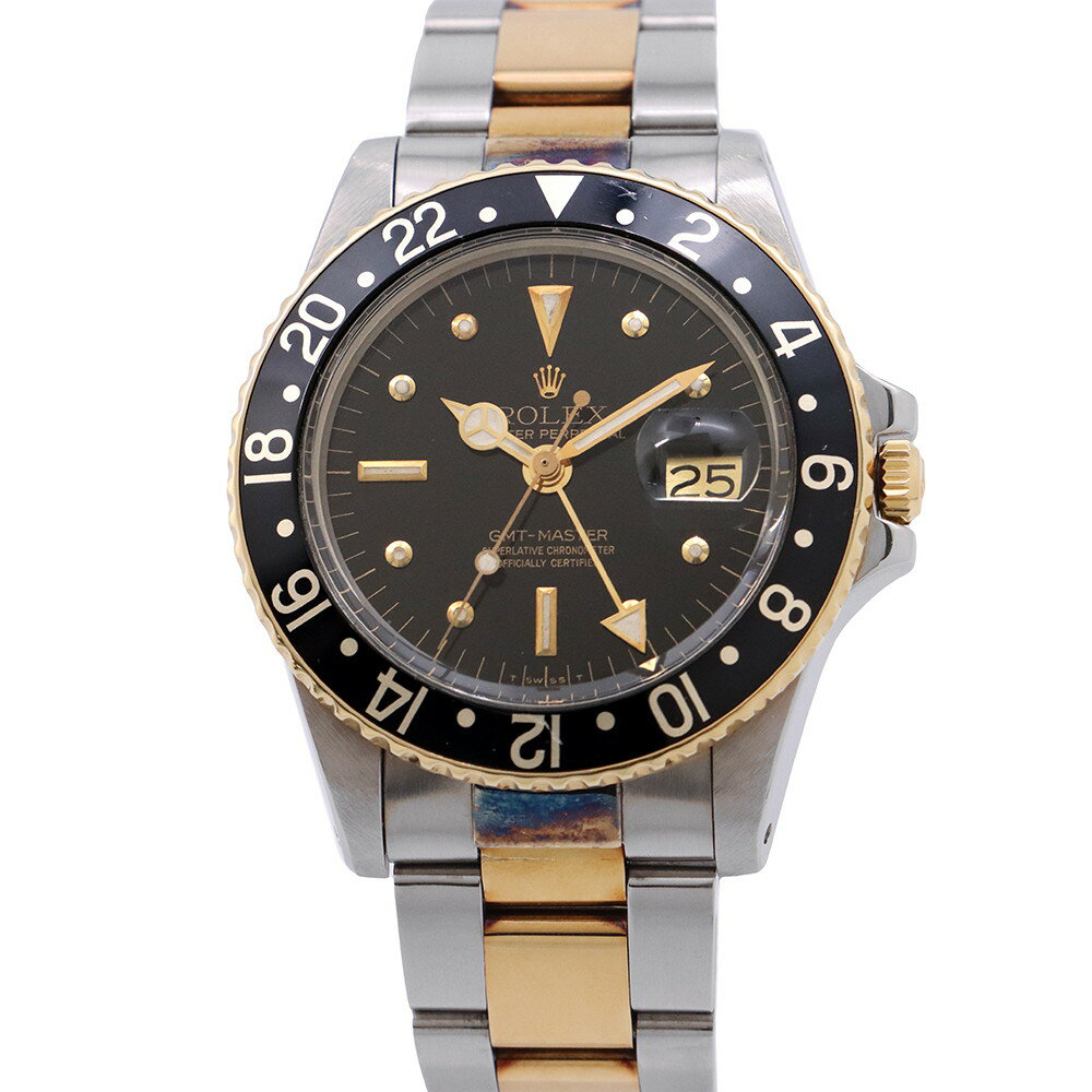 ロレックス GMTマスター 55番 SS/K18YG 1675/3 フジツボダイアル ROLEX 腕時計 黒文字盤 【安心保証】 【中古】 ロレックス GMTマスター ROLEX ロレックス 中古