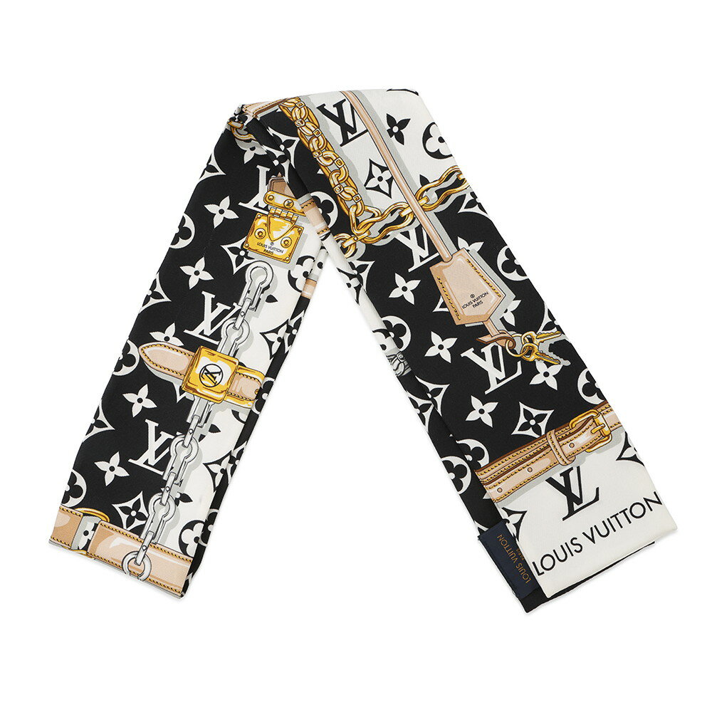 ルイヴィトン スカーフ バンドー・モノグラム コンフィデンシャル M78656 ツイル LV柄 チェーン柄 ベル..