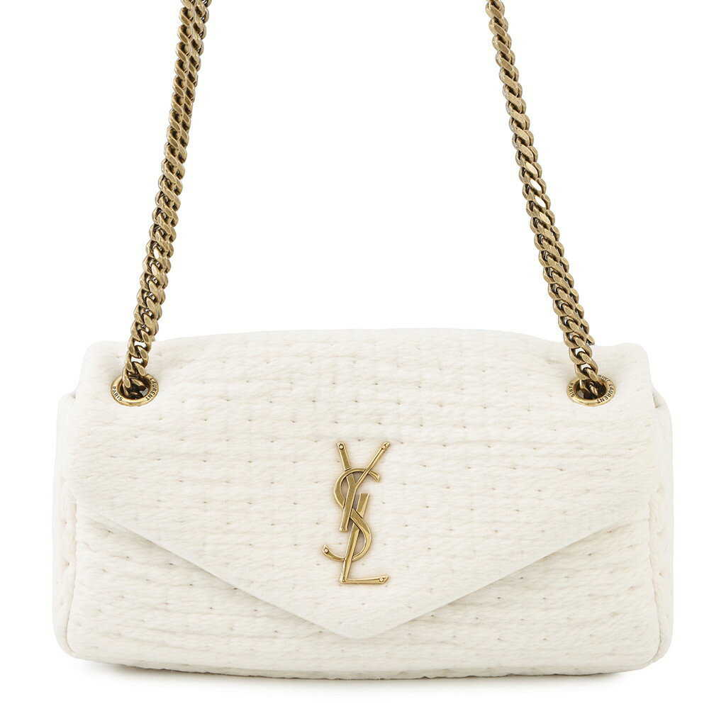 サンローランパリ チェーンショルダーバッグ カリプソ コットン 734153 SAINT LAURENT PARIS 白 【安心保証】 【中古】 サンローランパリ バッグ SAINT LAURENT PARIS BAG