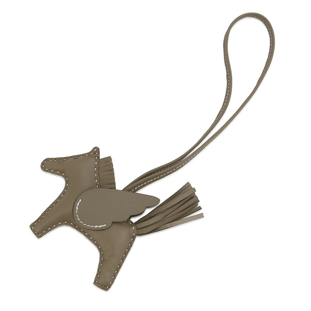 エルメス バッグチャーム ロデオPM ペガサス エトゥープ ラムスキン K刻印 【中古】 エルメス チャーム..